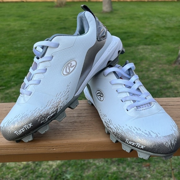 Rawlings Light Blue and Gray Kids Shoes - Picture 7 of 12